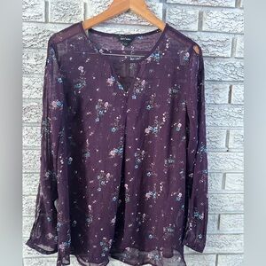 Floral Sheer Maternity Blouse